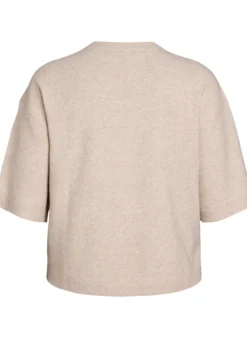 Locker sitzende Strickshirt mit kurzen Ärmeln