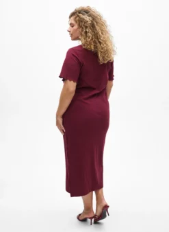 Maxikleid aus Jersey mit kurzen Ärmeln