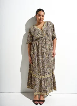 Maxikleid aus Viskose mit Paisleymuster