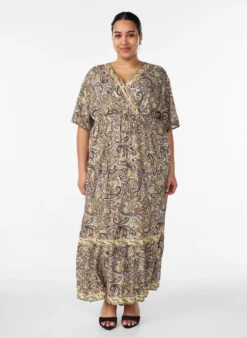 Maxikleid aus Viskose mit Paisleymuster