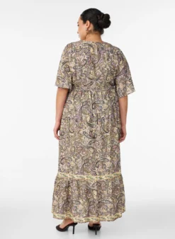 Maxikleid aus Viskose mit Paisleymuster