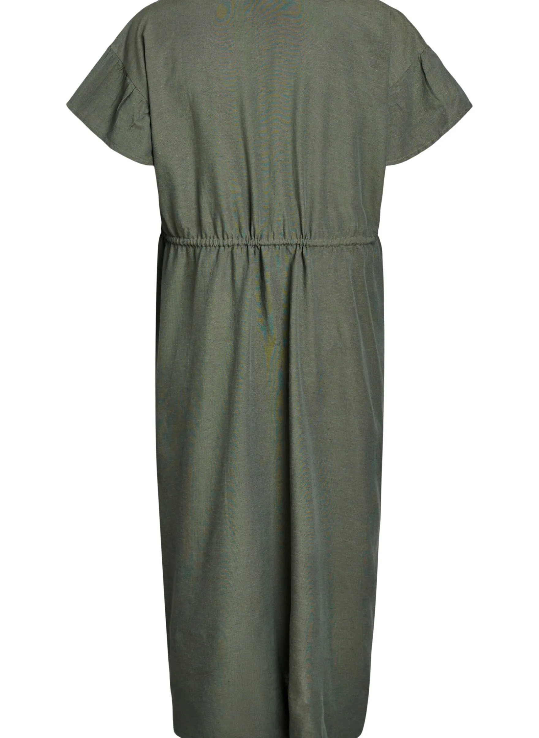 Maxi-Kleid mit Knöpfen und Bindegürtel