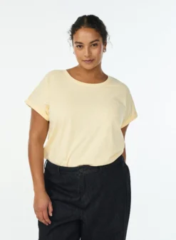 Melange T-Shirt mit kurzen Ärmeln