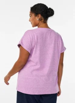 Melange T-Shirt mit kurzen Ärmeln