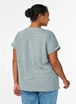Melange T-Shirt mit kurzen Ärmeln