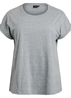 Melange T-Shirt mit kurzen Ärmeln