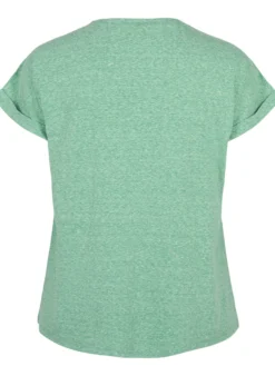 Melange-T-Shirt mit kurzen Ärmeln