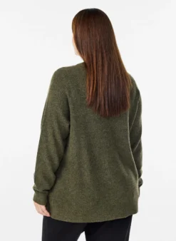 Melierte Strickbluse mit Rundhalsausschnitt