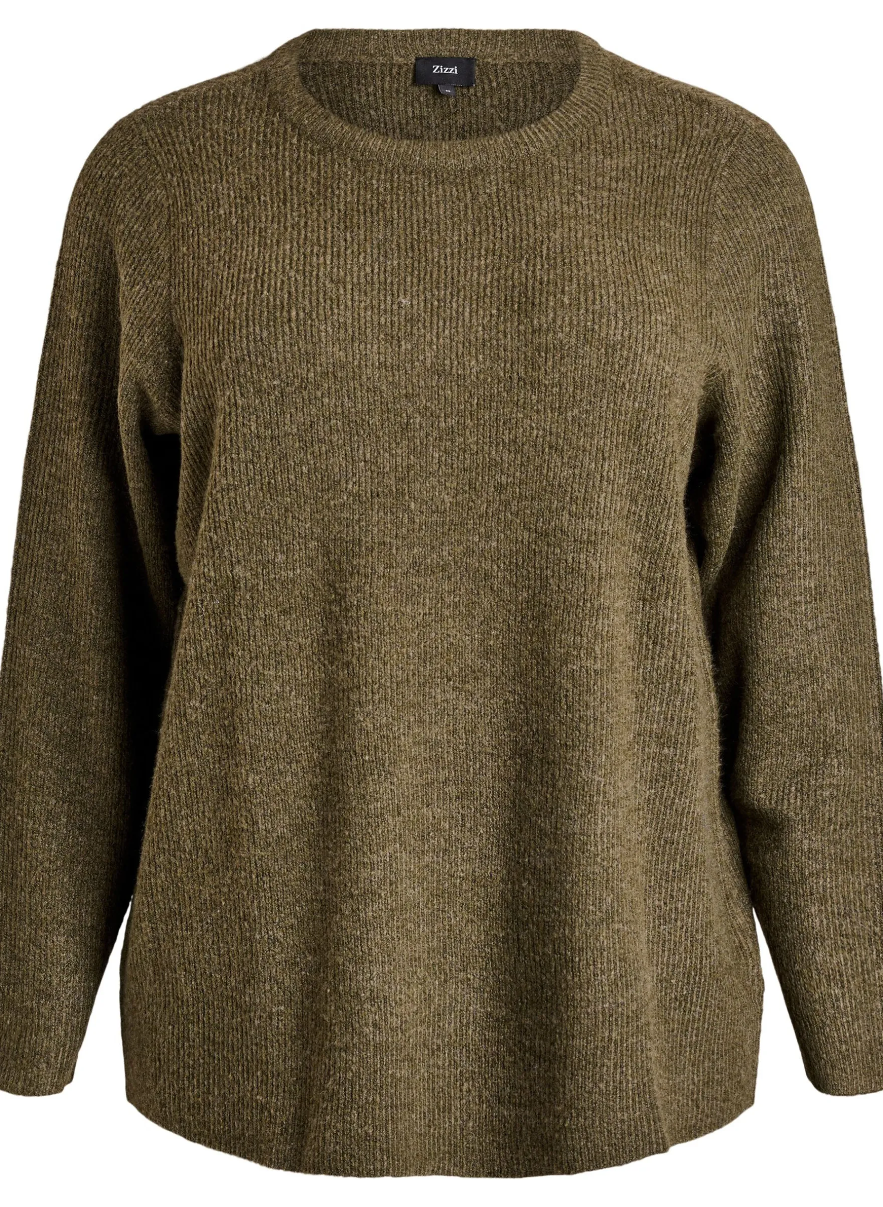 Melierte Strickbluse mit Rundhalsausschnitt