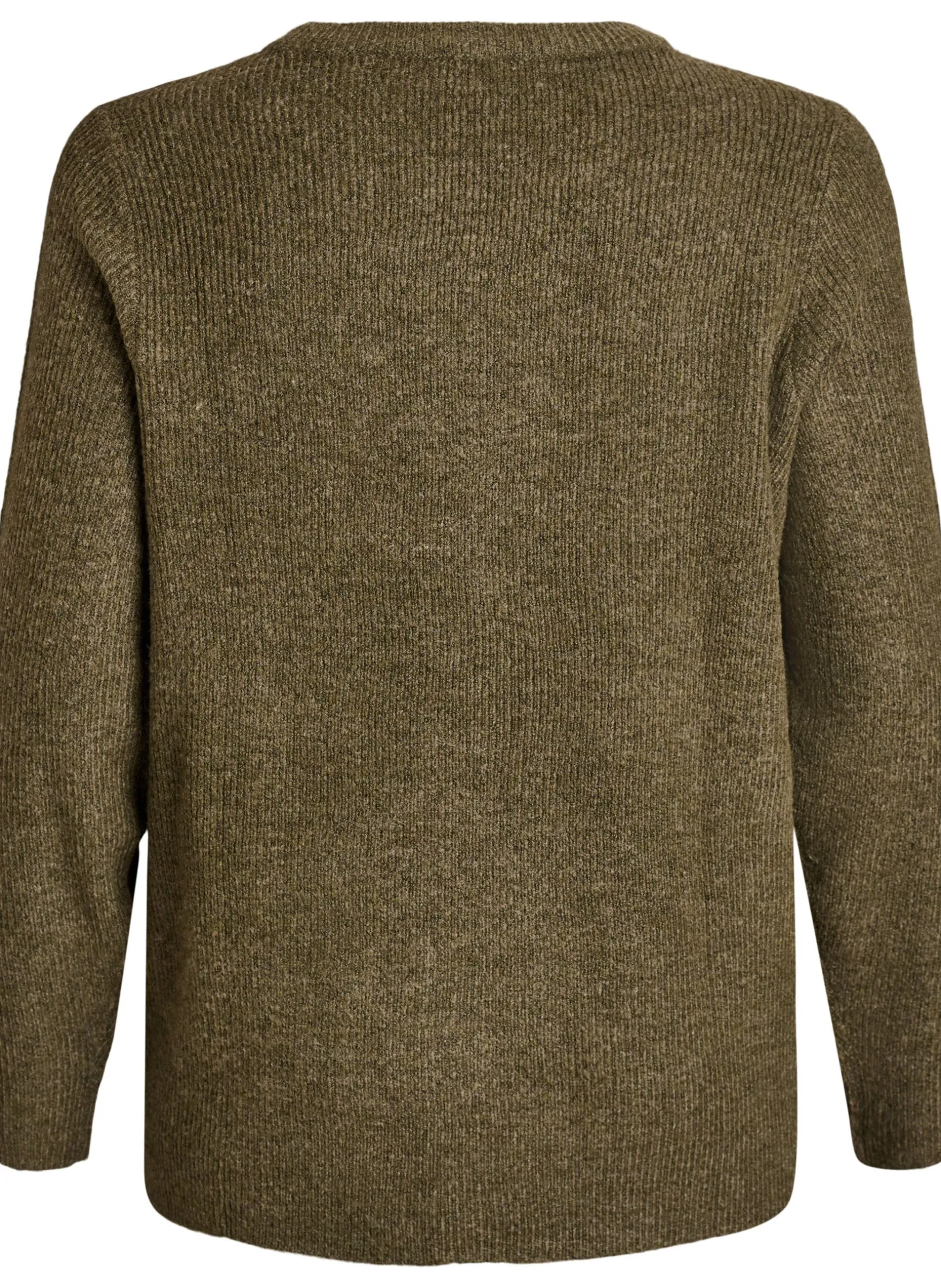 Melierte Strickbluse mit Rundhalsausschnitt