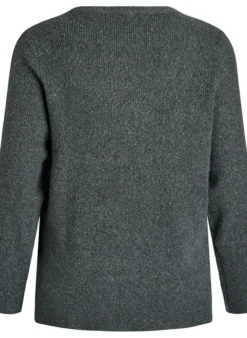 Melierte Strickbluse mit Rundhalsausschnitt