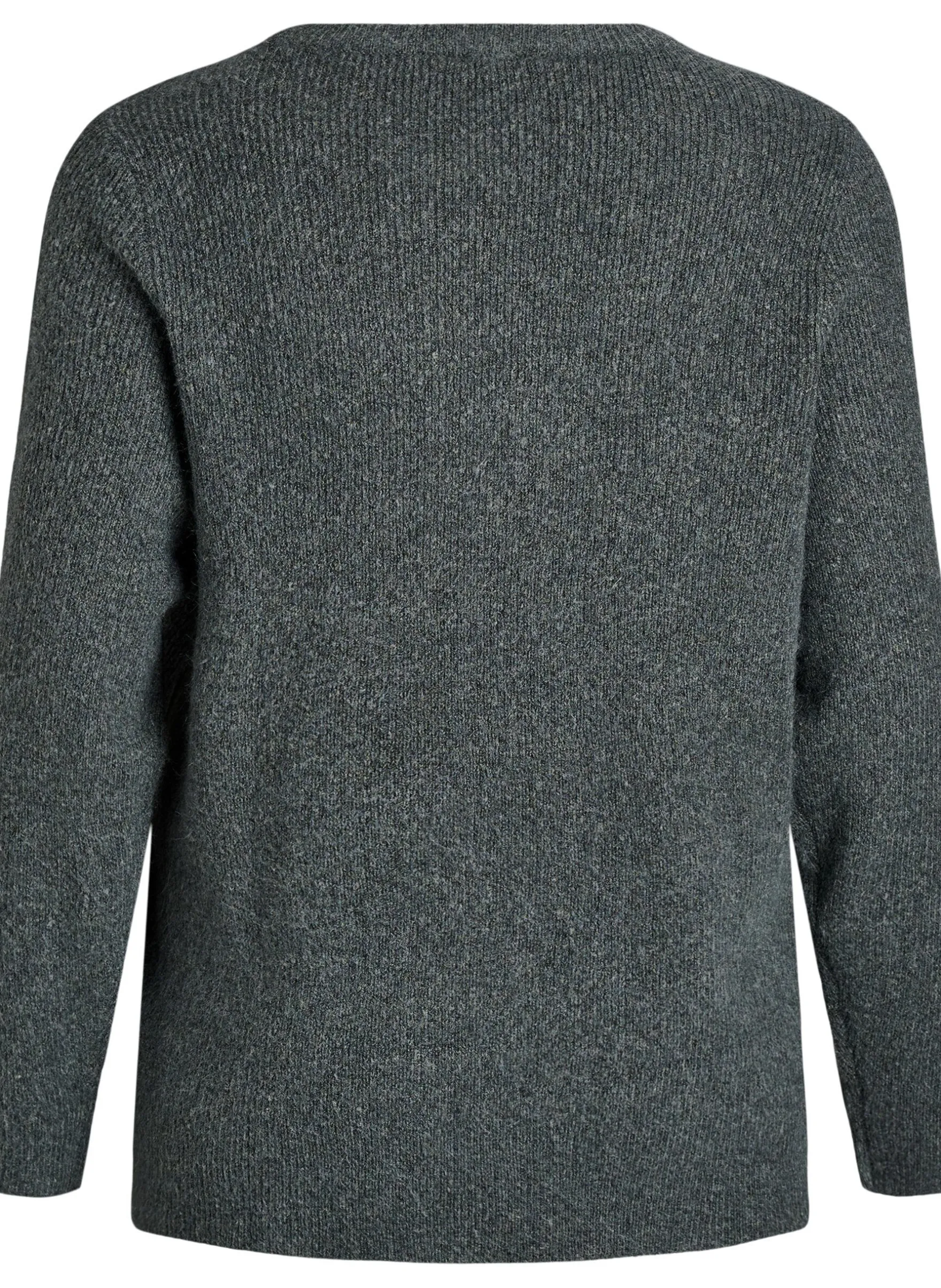Melierte Strickbluse mit Rundhalsausschnitt