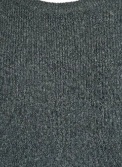 Melierte Strickbluse mit Rundhalsausschnitt
