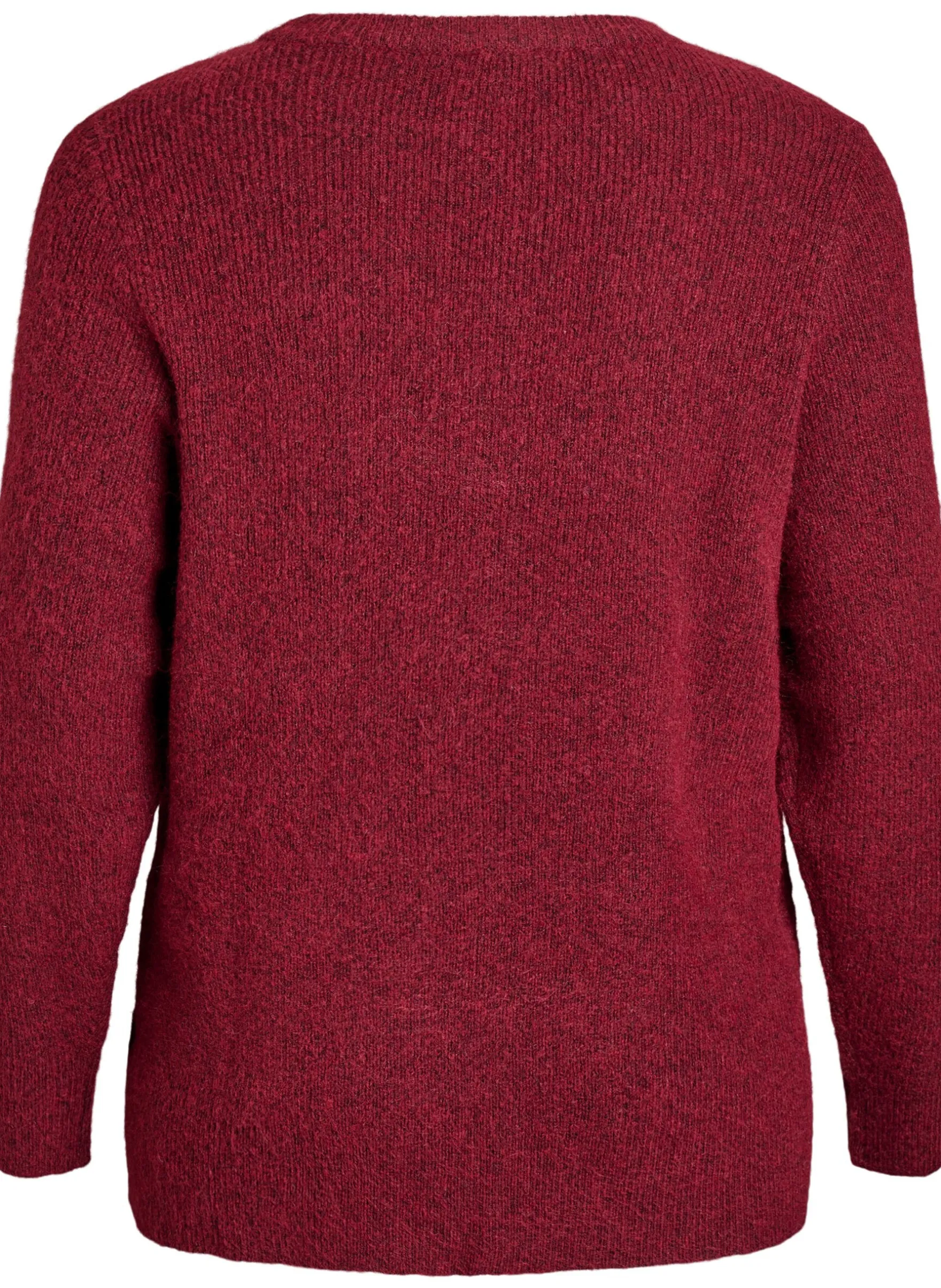 Melierte Strickbluse mit Rundhalsausschnitt