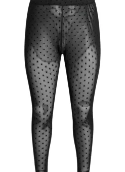 Mesh-Leggings mit Velourspunkten