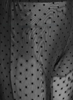 Mesh-Leggings mit Velourspunkten