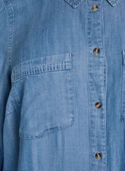 Midi-Hemdblusenkleid aus weichem Lyocell-Denim