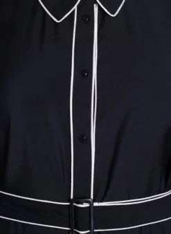 Midi-Hemdkleid mit Kontrastkanten