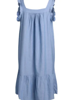 Midikleid aus Baumwolle mit Rüschendetails