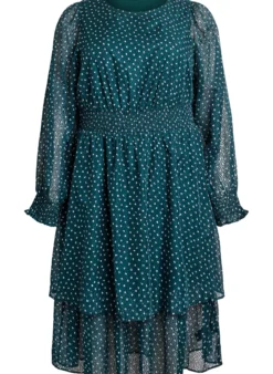 Midikleid aus Chiffon mit Punktmuster