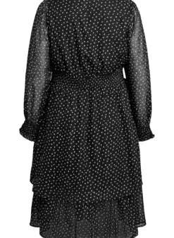 Midikleid aus Chiffon mit Punktmuster
