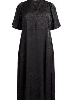 Midikleid aus Jacquard mit Paisleymuster und Flügelärmeln