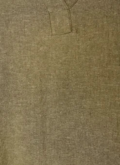 Midikleid aus Leinen und Viskose mit 1/2-Ärmeln
