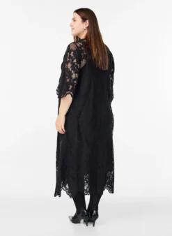 Midikleid aus Spitze mit V-Ausschnitt