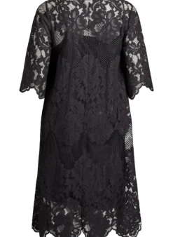 Midikleid aus Spitze mit V-Ausschnitt