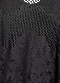 Midikleid aus Spitze mit V-Ausschnitt