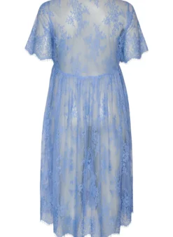 Midikleid aus transparenter Spitze mit kurzen Ärmeln