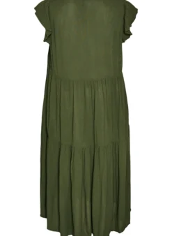 Midikleid aus Viskose mit Rüschenärmeln