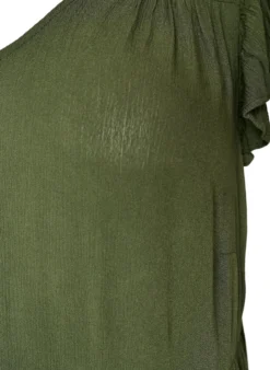 Midikleid aus Viskose mit Rüschenärmeln