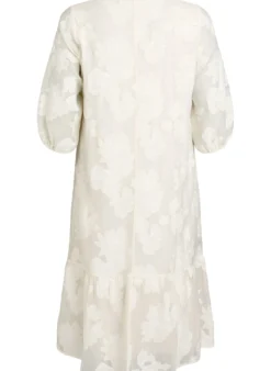 Midikleid mit Blumenprint und transparenten 3/4-Ärmeln