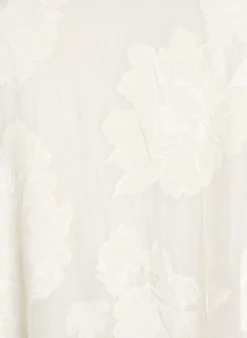Midikleid mit Blumenprint und transparenten 3/4-Ärmeln