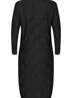 Midikleid mit gewellter Struktur und langen Ärmeln