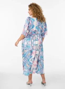 Midikleid mit Paisleymuster und Satin-Optik