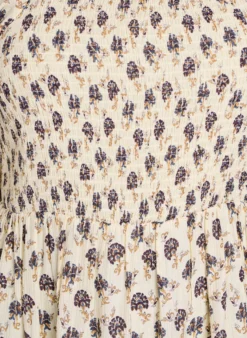 Midikleid mit Print und Smokdetails