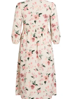Midikleid mit Smock und Zierknöpfen