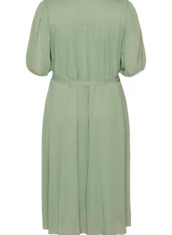 Midi-Kleid mit V-Ausschnitt und Bindeband