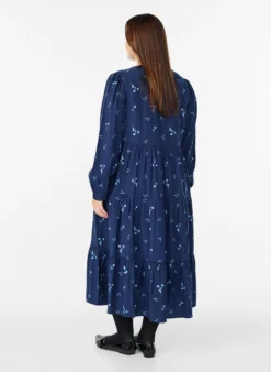 Midikleid mit V-Ausschnitt und A-Linienform