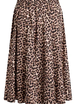 Midi-Rock in A-Linie mit Leo-Print