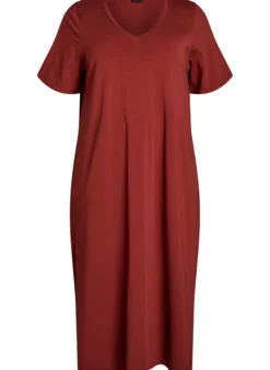 Midi-T-Shirtkleid mit V-Ausschnitt