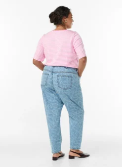 Mille Mom Fit Jeans mit Stickerei