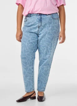 Mille Mom Fit Jeans mit Stickerei