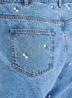 Mille Mom Fit Jeans mit Stickerei