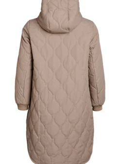 Mittellange Steppjacke mit Kapuze
