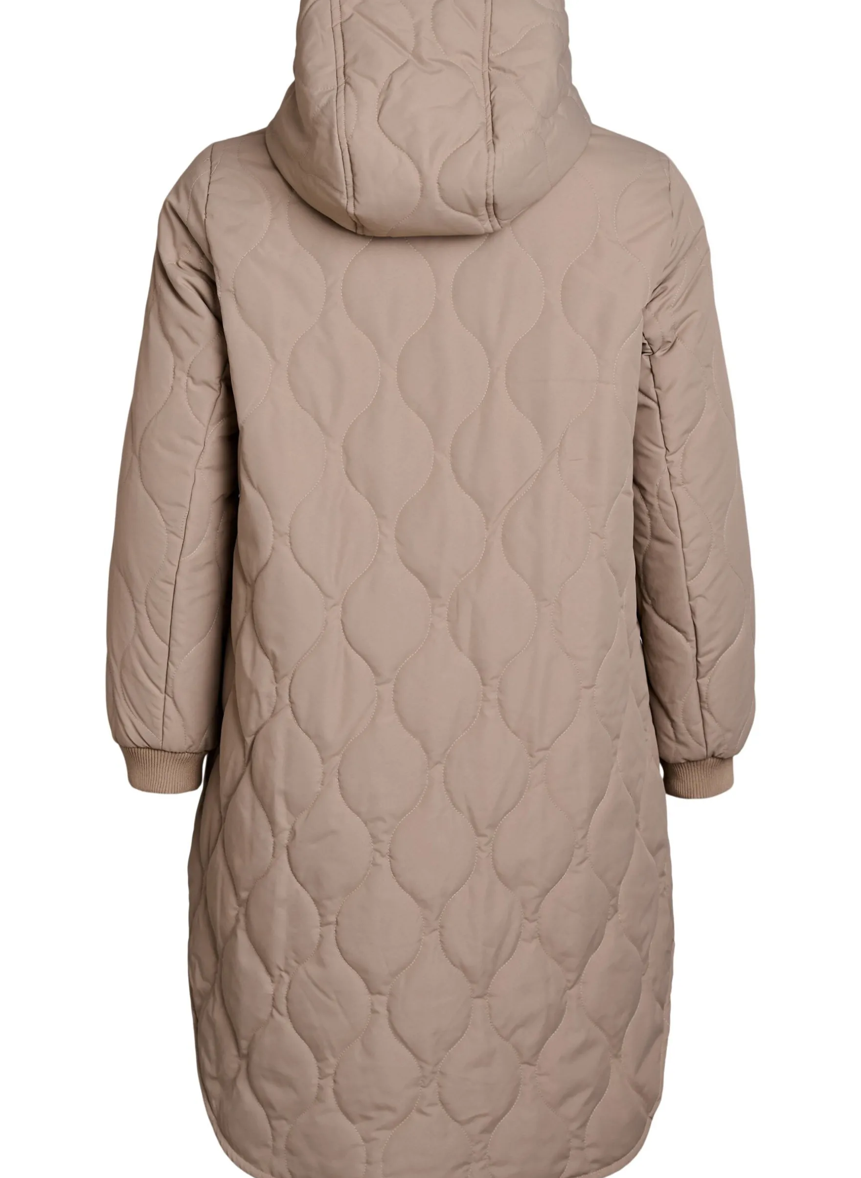 Mittellange Steppjacke mit Kapuze