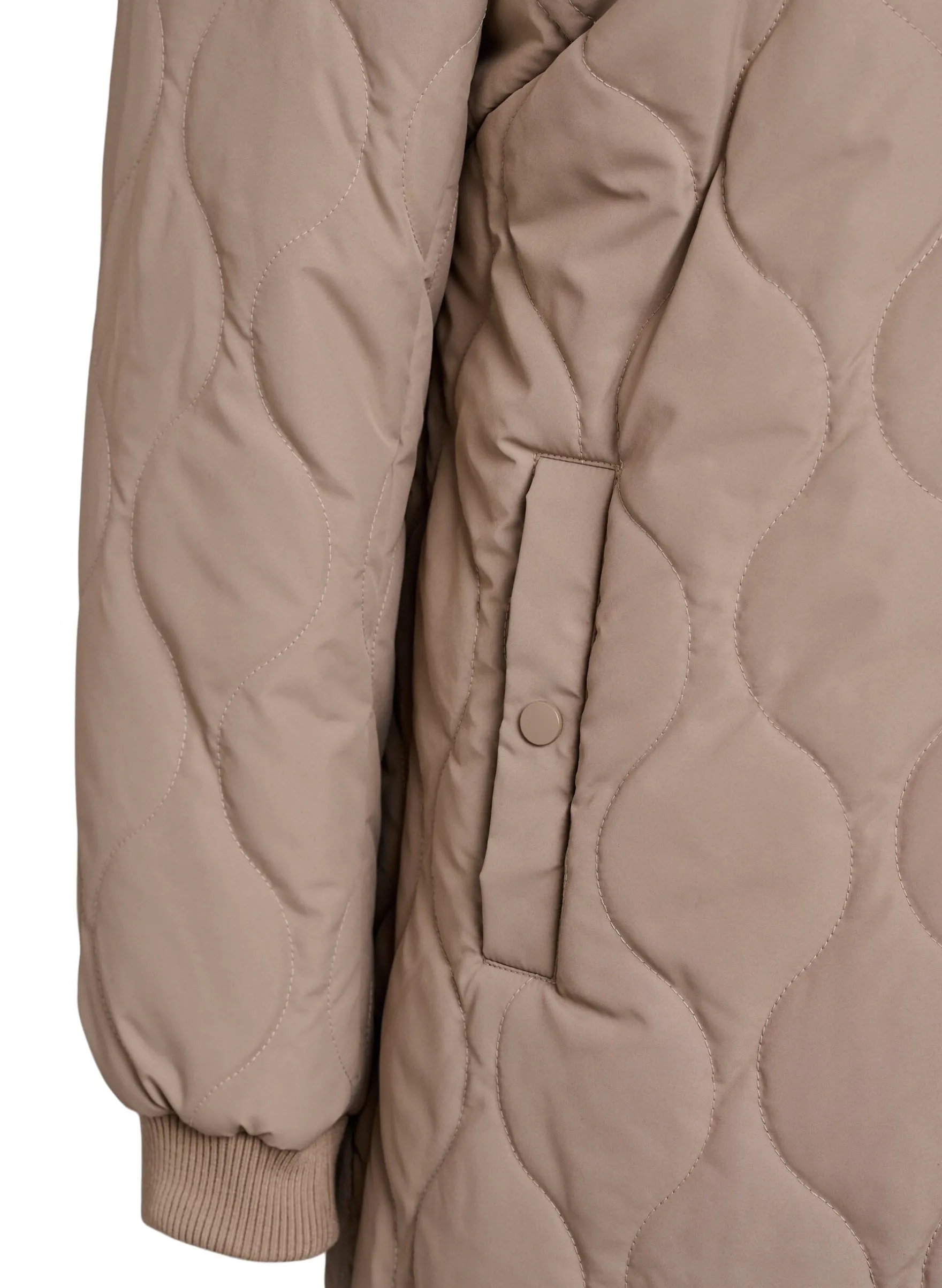Mittellange Steppjacke mit Kapuze