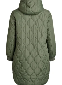 Mittellange Steppjacke mit Kapuze
